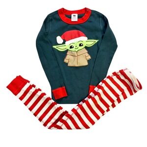 Hanna Andersson Star Wars Yoda Christmas Pajama Set Long Sleeve Pants Size 110